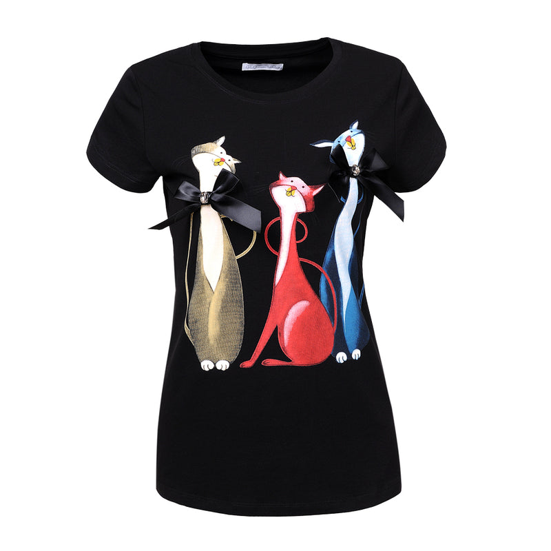 Kitty Kat graphic 3D T-shirt
